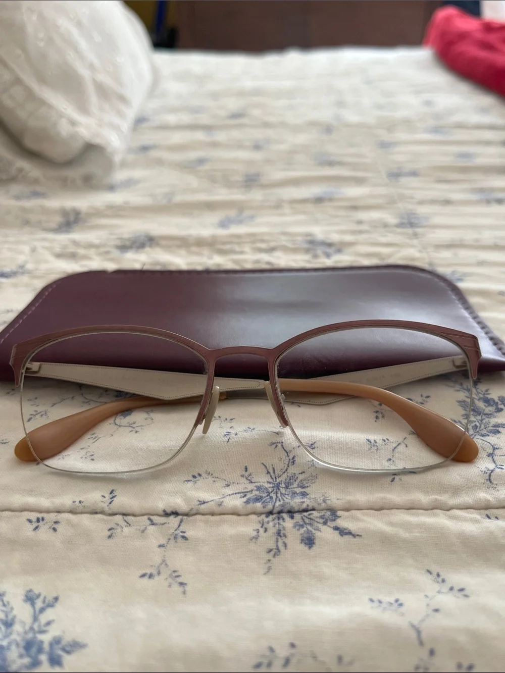Ray-Ban Semi-Rimless Glasses in Brown and Tan